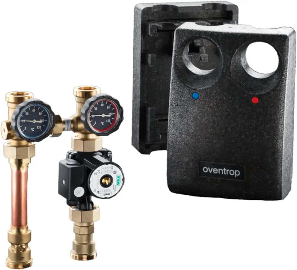 Produktbild: OVENTROP Ungemischte Heizkreisstation Regumat S-130 DN 25, Wilo PARA 25-130/6-43/SC-9, 1355074.